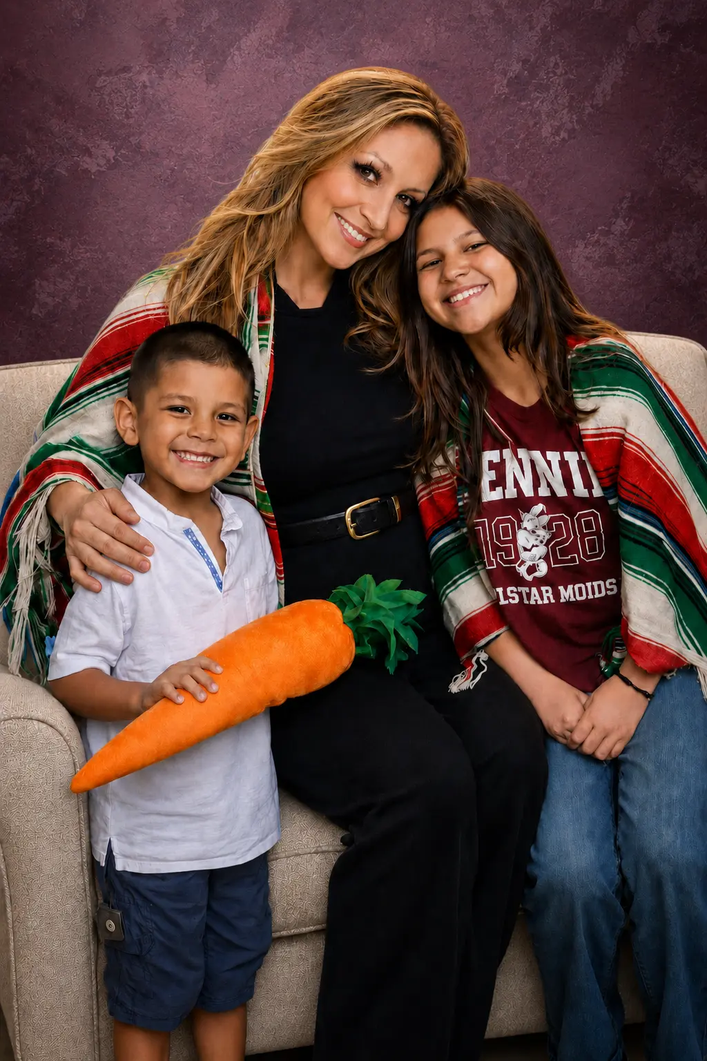 Maria with her children